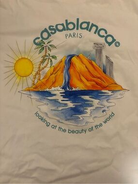 Casablanca Paris Kids Graphic Tee - White with Sunset Print